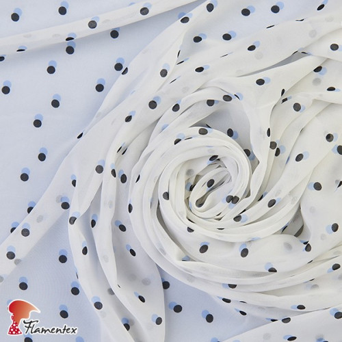 CORDOBA. Thin chiffon fabric with polka dot pattern of 6 mm.