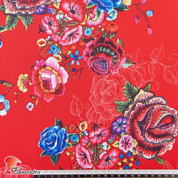 IRAI. Tejido de raso rígido. Estampado floral.