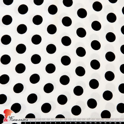 FACTORY. Thin and drape viscose fabric. Polka dot 2 cm. Same separation than 02618/41.