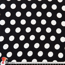 FACTORY. Thin and drape viscose fabric. Polka dot 2 cm. Same separation than 02618/41.