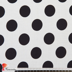 FACTORY. Thin and drape viscose fabric. Polka dot 3,20 cm.