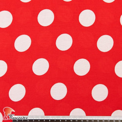 FACTORY. Thin and drape viscose fabric. Polka dot 3,20 cm.