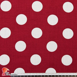 FACTORY. Thin and drape viscose fabric. Polka dot 3,20 cm.