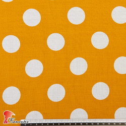 FACTORY. Thin and drape viscose fabric. Polka dot 3,20 cm.