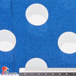 FACTORY. Thin and drape viscose fabric. Polka dot 3,20 cm.