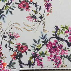 CARDEÑA. Tejido de gasa fina con estampado floral.