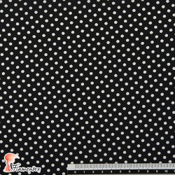 NATASHA  TOPO PQ. Drape crêpe fabric. Normally used for flamenco dresses. Small polka dot print 0,40 cm.