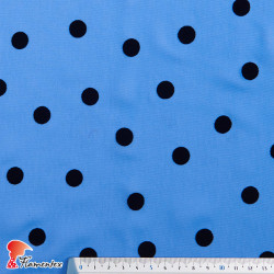 DRAVA FLOCADO. Thin chiffon fabric with flocked polka dot.