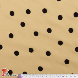 DRAVA FLOCADO. Thin chiffon fabric with flocked polka dot.