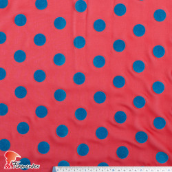 DRAVA FLOCADO. Thin chiffon fabric with flocked polka dot. OEKO-TEX Standard 100