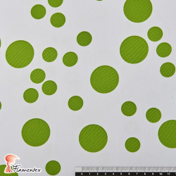 NATASHA TOPO IRREGULAR GR. Drape crêpe fabric. Normally used for flamenco dresses. Irregular polka dot.